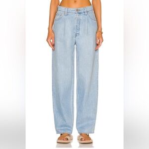 MOTHER the pleated fun dip puddle jeans